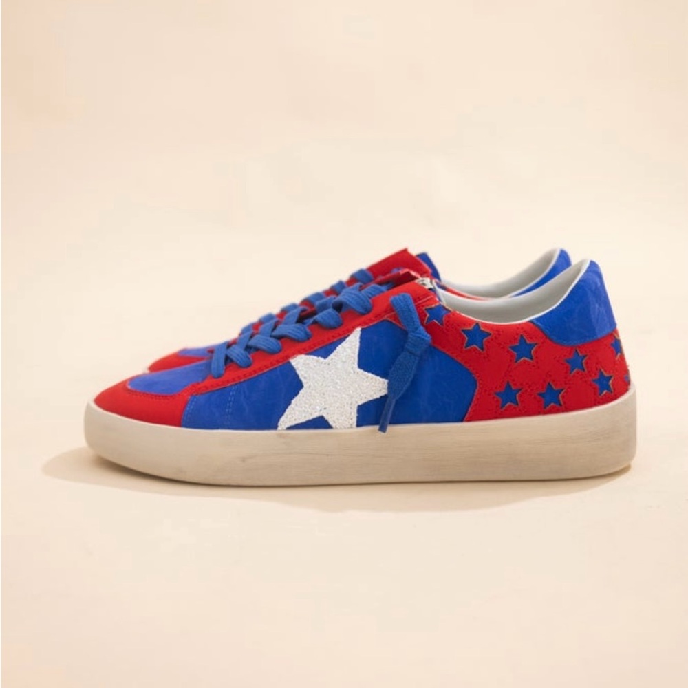 Red and Blue Star Sneakers